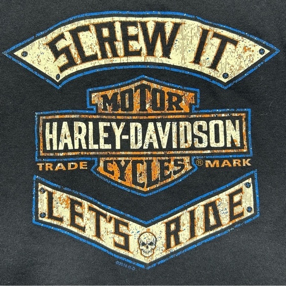 Harley Davidson Shirt Mens Medium Tank Top Screw It Let's Ride Amish Man Police - Picture 4 of 5